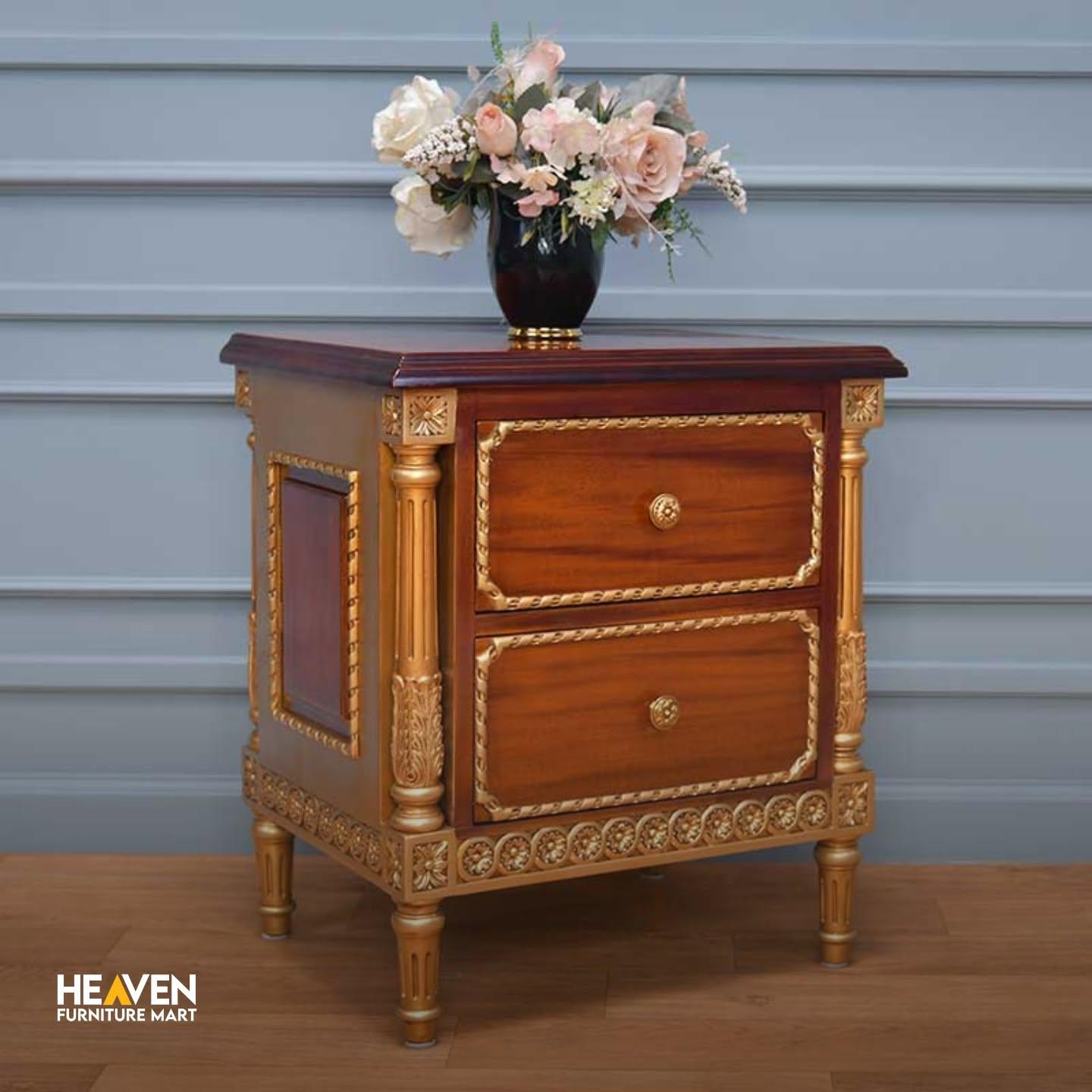 Royal Carved Bedside Table